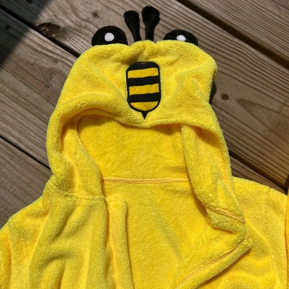 Infant Baby Yellow Bee Hooded Baby Robe 0-6M - Picture 2 of 4
